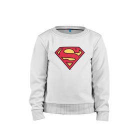 Детский свитшот хлопок с принтом Superman logo в Екатеринбурге, 100% хлопок | круглый вырез горловины, эластичные манжеты, пояс и воротник | clark kent | superman | кларк кент | супермен | супермэн