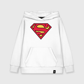 Детская толстовка хлопок с принтом Superman logo в Екатеринбурге, 100% хлопок | Круглый горловой вырез, эластичные манжеты, пояс, капюшен | Тематика изображения на принте: clark kent | superman | кларк кент | супермен | супермэн