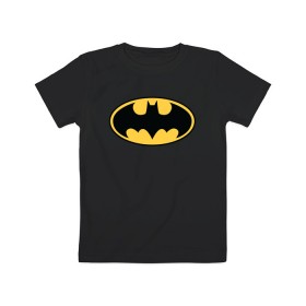 Детская футболка хлопок с принтом Batman logo в Екатеринбурге, 100% хлопок | круглый вырез горловины, полуприлегающий силуэт, длина до линии бедер | bat man | batman | batman comics | caped crusader | comics | dark knight | бетмен | брюс уэйн | бэт мен | бэтмен | тёмный рыцарь