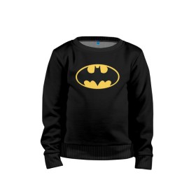 Детский свитшот хлопок с принтом Batman logo в Екатеринбурге, 100% хлопок | круглый вырез горловины, эластичные манжеты, пояс и воротник | bat man | batman | batman comics | caped crusader | comics | dark knight | бетмен | брюс уэйн | бэт мен | бэтмен | тёмный рыцарь