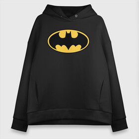 Женское худи Oversize хлопок с принтом Batman logo в Екатеринбурге, френч-терри — 70% хлопок, 30% полиэстер. Мягкий теплый начес внутри —100% хлопок | боковые карманы, эластичные манжеты и нижняя кромка, капюшон на магнитной кнопке | bat man | batman | batman comics | caped crusader | comics | dark knight | бетмен | брюс уэйн | бэт мен | бэтмен | тёмный рыцарь