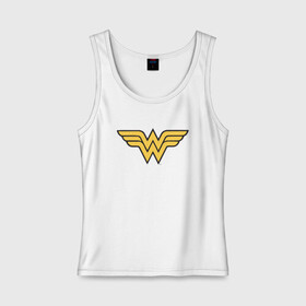 Женская майка хлопок с принтом Wonder Woman Logo в Екатеринбурге, 95% хлопок, 5% эластан |  | dc | dc comics | diana prince | wonder woman | вандер вуман | вондер вуман | диана принс | супер женщина | чудо женщина