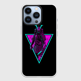 Чехол для iPhone 13 Pro с принтом Samurai Retro Neon в Екатеринбурге,  |  | neon | retro | retrowave | samurai | warior | wave | воин | воины | войны | гладиатор | неон | ретро | ретровейв | рэтро | самураи | самурай