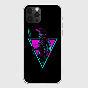 Чехол для iPhone 12 Pro Max с принтом Spartan Retro Neon в Екатеринбурге, Силикон |  | 300 | neon | retro | retrowave | sparta | spartan | warior | wave | воин | воины | войны | гладиатор | неон | ретро | ретровейв | рэтро | спарта | спартанец