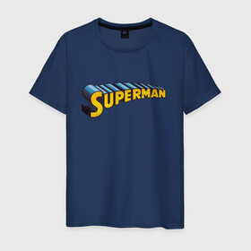 Мужская футболка хлопок с принтом Superman в Екатеринбурге, 100% хлопок | прямой крой, круглый вырез горловины, длина до линии бедер, слегка спущенное плечо. | clark kent | shtatjl | superman | кларк кент | супермен | супермэн