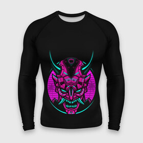 Мужской рашгард 3D с принтом Samurai Retro Neon в Екатеринбурге,  |  | neon | retro | retrowave | samurai | warior | wave | воин | воины | войны | гладиатор | маска | неон | ретро | ретровейв | рэтро | самураи | самурай