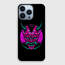 Чехол для iPhone 13 Pro с принтом Samurai Retro Neon в Екатеринбурге,  |  | Тематика изображения на принте: neon | retro | retrowave | samurai | warior | wave | воин | воины | войны | гладиатор | маска | неон | ретро | ретровейв | рэтро | самураи | самурай