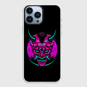 Чехол для iPhone 13 Pro Max с принтом Samurai Retro Neon в Екатеринбурге,  |  | Тематика изображения на принте: neon | retro | retrowave | samurai | warior | wave | воин | воины | войны | гладиатор | маска | неон | ретро | ретровейв | рэтро | самураи | самурай