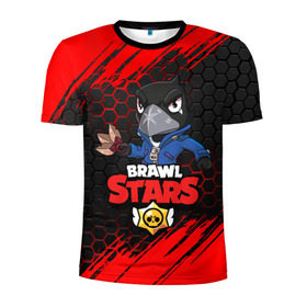 Мужская футболка 3D спортивная с принтом BRAWL STARS CROW в Екатеринбурге, 100% полиэстер с улучшенными характеристиками | приталенный силуэт, круглая горловина, широкие плечи, сужается к линии бедра | 8 bit | 8 бит | brawl stars | bull | colt | crow | leon | leon shark | shark | stars | акула | берли | ворон | динамайк | кольт | леон | леон акула | нита | спайк | шелли | эль примо