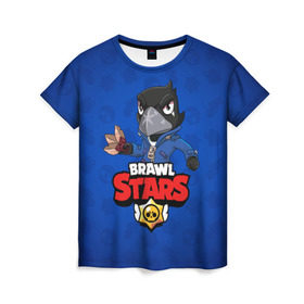 Женская футболка 3D с принтом BRAWL STARS CROW в Екатеринбурге, 100% полиэфир ( синтетическое хлопкоподобное полотно) | прямой крой, круглый вырез горловины, длина до линии бедер | 8 bit | 8 бит | brawl stars | bull | colt | crow | leon | leon shark | shark | stars | акула | берли | ворон | динамайк | кольт | леон | леон акула | нита | спайк | шелли | эль примо