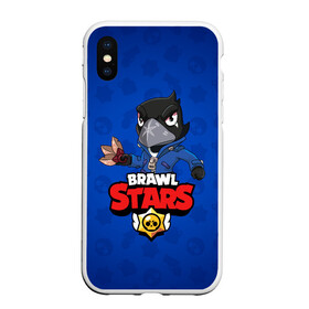 Чехол для iPhone XS Max матовый с принтом BRAWL STARS CROW в Екатеринбурге, Силикон | Область печати: задняя сторона чехла, без боковых панелей | 8 bit | 8 бит | brawl stars | bull | colt | crow | leon | leon shark | shark | stars | акула | берли | ворон | динамайк | кольт | леон | леон акула | нита | спайк | шелли | эль примо