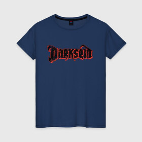 Женская футболка хлопок с принтом Darkseid в Екатеринбурге, 100% хлопок | прямой крой, круглый вырез горловины, длина до линии бедер, слегка спущенное плечо | darkseid | dc | dc comics | shtatjl | дарксайд