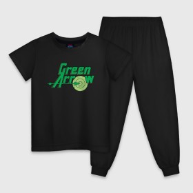 Детская пижама хлопок с принтом Green Arrow в Екатеринбурге, 100% хлопок |  брюки и футболка прямого кроя, без карманов, на брюках мягкая резинка на поясе и по низу штанин
 | Тематика изображения на принте: dc | dc comics | green arrow | shtatjl | зелёная стрела