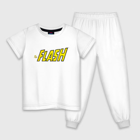 Детская пижама хлопок с принтом The Flash в Екатеринбурге, 100% хлопок |  брюки и футболка прямого кроя, без карманов, на брюках мягкая резинка на поясе и по низу штанин
 | Тематика изображения на принте: barry allen | dc | dc comics | flash | shtatflash | барри аллен | флеш | флэш