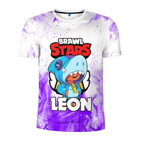 Мужская футболка 3D спортивная с принтом BRAWL STARS LEON SHARK в Екатеринбурге, 100% полиэстер с улучшенными характеристиками | приталенный силуэт, круглая горловина, широкие плечи, сужается к линии бедра | 8 bit | 8 бит | brawl stars | bull | colt | crow | leon | leon shark | shark | stars | акула | берли | ворон | динамайк | кольт | леон | леон акула | нита | спайк | шелли | эль примо