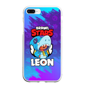 Чехол для iPhone 7Plus/8 Plus матовый с принтом BRAWL STARS LEON SHARK в Екатеринбурге, Силикон | Область печати: задняя сторона чехла, без боковых панелей | 8 bit | 8 бит | brawl stars | bull | colt | crow | leon | leon shark | shark | stars | акула | берли | ворон | динамайк | кольт | леон | леон акула | нита | спайк | шелли | эль примо