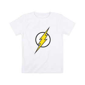 Детская футболка хлопок с принтом Flash в Екатеринбурге, 100% хлопок | круглый вырез горловины, полуприлегающий силуэт, длина до линии бедер | barry allen | dc | dc comics | flash | барри аллен | флеш | флэш