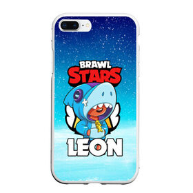 Чехол для iPhone 7Plus/8 Plus матовый с принтом BRAWL STARS LEON SHARK в Екатеринбурге, Силикон | Область печати: задняя сторона чехла, без боковых панелей | 8 bit | 8 бит | brawl stars | bull | colt | crow | leon | leon shark | shark | stars | акула | берли | ворон | динамайк | кольт | леон | леон акула | нита | спайк | шелли | эль примо