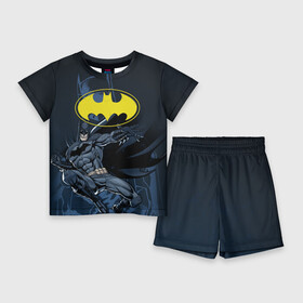Детский костюм с шортами 3D с принтом Batman в Екатеринбурге,  |  | Тематика изображения на принте: bat man | batman | batman comics | caped crusader | comics | dark knight | бетмен | брюс уэйн | бэт мен | бэтмен | тёмный рыцарь