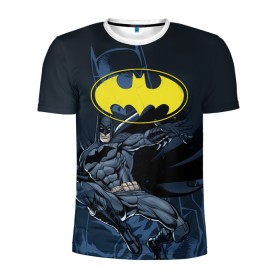 Мужская футболка 3D спортивная с принтом Batman в Екатеринбурге, 100% полиэстер с улучшенными характеристиками | приталенный силуэт, круглая горловина, широкие плечи, сужается к линии бедра | bat man | batman | batman comics | caped crusader | comics | dark knight | бетмен | брюс уэйн | бэт мен | бэтмен | тёмный рыцарь