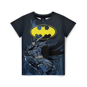 Детская футболка 3D с принтом Batman в Екатеринбурге, 100% гипоаллергенный полиэфир | прямой крой, круглый вырез горловины, длина до линии бедер, чуть спущенное плечо, ткань немного тянется | bat man | batman | batman comics | caped crusader | comics | dark knight | бетмен | брюс уэйн | бэт мен | бэтмен | тёмный рыцарь