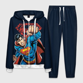 Мужской костюм 3D с принтом Superman в Екатеринбурге, 100% полиэстер | Манжеты и пояс оформлены тканевой резинкой, двухслойный капюшон со шнурком для регулировки, карманы спереди | clark kent | shtatjl | superman | кларк кент | супермен | супермэн