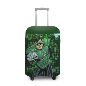 Чехол для чемодана 3D с принтом Green Lantern в Екатеринбурге, 86% полиэфир, 14% спандекс | двустороннее нанесение принта, прорези для ручек и колес | dc | dc comics | green lantern | shtatjl | зеленый фонарь