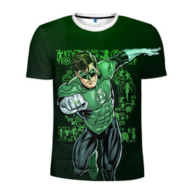 Мужская футболка 3D спортивная с принтом Green Lantern в Екатеринбурге, 100% полиэстер с улучшенными характеристиками | приталенный силуэт, круглая горловина, широкие плечи, сужается к линии бедра | dc | dc comics | green lantern | shtatjl | зеленый фонарь