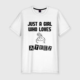 Мужская футболка хлопок Slim с принтом ATEEZ в Екатеринбурге, 92% хлопок, 8% лайкра | приталенный силуэт, круглый вырез ворота, длина до линии бедра, короткий рукав | ateez | bts | exo | k pop | kpop | music | twice | бтс | к поп | кпоп | музыка | поп