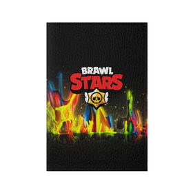 Обложка для паспорта матовая кожа с принтом BRAWL STARS в Екатеринбурге, натуральная матовая кожа | размер 19,3 х 13,7 см; прозрачные пластиковые крепления | android | brawl stars | crow | games | leon | mobile game | stars | бравл старс | ворон | игры | леон | мобильные игры