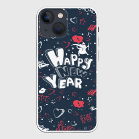 Чехол для iPhone 13 mini с принтом Happy new Year в Екатеринбурге,  |  | happy new year | santa | дед мороз | каникулы | мороз | новогодний свитер | новый год | оливье | праздник | рождество | санта клаус | свитер новогодний | снег | снегурочка | снежинки