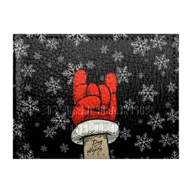 Обложка для студенческого билета с принтом Рок Дед Мороз в Екатеринбурге, натуральная кожа | Размер: 11*8 см; Печать на всей внешней стороне | Тематика изображения на принте: happy new year | santa | дед мороз | каникулы | мороз | новогодний свитер | новый год | оливье | праздник | рождество | санта клаус | свитер новогодний | снег | снегурочка | снежинки