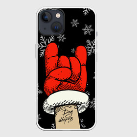 Чехол для iPhone 13 с принтом Рок Дед Мороз в Екатеринбурге,  |  | happy new year | santa | дед мороз | каникулы | мороз | новогодний свитер | новый год | оливье | праздник | рождество | санта клаус | свитер новогодний | снег | снегурочка | снежинки