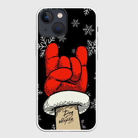Чехол для iPhone 13 mini с принтом Рок Дед Мороз в Екатеринбурге,  |  | happy new year | santa | дед мороз | каникулы | мороз | новогодний свитер | новый год | оливье | праздник | рождество | санта клаус | свитер новогодний | снег | снегурочка | снежинки
