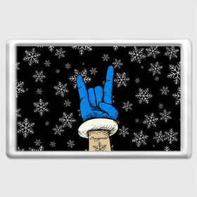 Магнит 45*70 с принтом Рок Снегурочка в Екатеринбурге, Пластик | Размер: 78*52 мм; Размер печати: 70*45 | happy new year | santa | дед мороз | каникулы | мороз | новогодний свитер | новый год | оливье | праздник | рождество | санта клаус | свитер новогодний | снег | снегурочка | снежинки