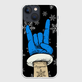 Чехол для iPhone 13 mini с принтом Рок Снегурочка в Екатеринбурге,  |  | happy new year | santa | дед мороз | каникулы | мороз | новогодний свитер | новый год | оливье | праздник | рождество | санта клаус | свитер новогодний | снег | снегурочка | снежинки
