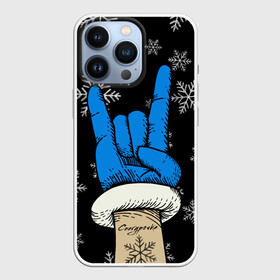Чехол для iPhone 13 Pro с принтом Рок Снегурочка в Екатеринбурге,  |  | happy new year | santa | дед мороз | каникулы | мороз | новогодний свитер | новый год | оливье | праздник | рождество | санта клаус | свитер новогодний | снег | снегурочка | снежинки
