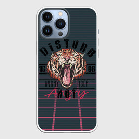 Чехол для iPhone 13 Pro Max с принтом Злой тигр Angry Tiger в Екатеринбурге,  |  | 1996 | агрессивный | большая кошка | голова | злой | клыки | кошка | крупная кошка | лев | тигр