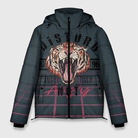 Мужская зимняя куртка 3D с принтом Злой тигр Angry Tiger в Екатеринбурге, верх — 100% полиэстер; подкладка — 100% полиэстер; утеплитель — 100% полиэстер | длина ниже бедра, свободный силуэт Оверсайз. Есть воротник-стойка, отстегивающийся капюшон и ветрозащитная планка. 

Боковые карманы с листочкой на кнопках и внутренний карман на молнии. | 1996 | агрессивный | большая кошка | голова | злой | клыки | кошка | крупная кошка | лев | тигр