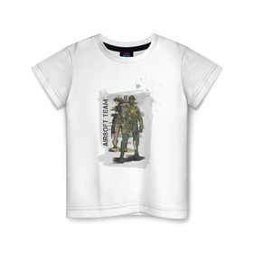 Детская футболка хлопок с принтом Airsoft team в Екатеринбурге, 100% хлопок | круглый вырез горловины, полуприлегающий силуэт, длина до линии бедер | airsoft | оружие | снаряжение | страйкбол
