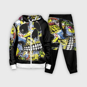 Детский костюм 3D с принтом Graffiti в Екатеринбурге,  |  | color | fashion | graffiti | grin | jaw | orbits | skull | teeth | глазницы | граффити | зубы | мода | оскал | цвет | череп