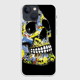 Чехол для iPhone 13 mini с принтом Graffiti в Екатеринбурге,  |  | color | fashion | graffiti | grin | jaw | orbits | skull | teeth | глазницы | граффити | зубы | мода | оскал | цвет | череп