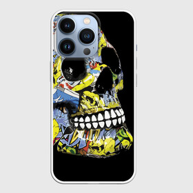Чехол для iPhone 13 Pro с принтом Graffiti в Екатеринбурге,  |  | color | fashion | graffiti | grin | jaw | orbits | skull | teeth | глазницы | граффити | зубы | мода | оскал | цвет | череп