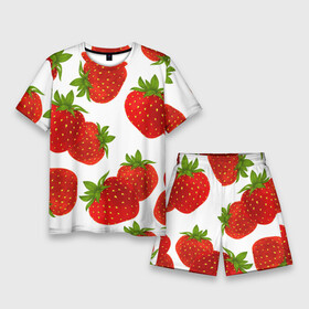 Мужской костюм с шортами 3D с принтом Клубника в Екатеринбурге,  |  | белый | варение | весна | витамин | жара | клубника | клубничка | коктель | красная | лето | микс | польза | помидор | сок | фон | фрукты | ягоды