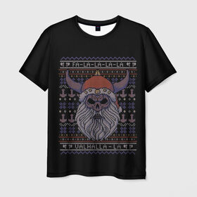Мужская футболка 3D с принтом Vikings Xmas Sweater в Екатеринбурге, 100% полиэфир | прямой крой, круглый вырез горловины, длина до линии бедер | christmas | king | new | ragnar | skandinavia | snow | snowflakes | valhalla | vikings | xmas | year | вальхалла | викинги | год | король | новый | рагнар | рождество | скандинавия | снег