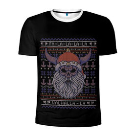 Мужская футболка 3D спортивная с принтом Vikings Xmas Sweater в Екатеринбурге, 100% полиэстер с улучшенными характеристиками | приталенный силуэт, круглая горловина, широкие плечи, сужается к линии бедра | Тематика изображения на принте: christmas | king | new | ragnar | skandinavia | snow | snowflakes | valhalla | vikings | xmas | year | вальхалла | викинги | год | король | новый | рагнар | рождество | скандинавия | снег