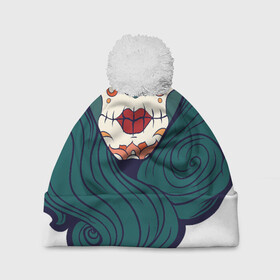 Шапка 3D c помпоном с принтом Мексиканский сахарный череп в Екатеринбурге, 100% полиэстер | универсальный размер, печать по всей поверхности изделия | day of the dead | dia de los muertos | gothic | halloween | skull | sugar skull | готика | день мертвых | женский череп | мексиканский череп | мистика | подарок | сахарный череп | хэллоуин
