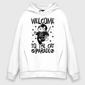 Мужское худи Oversize хлопок с принтом Welcome to the cat parade в Екатеринбурге, френч-терри — 70% хлопок, 30% полиэстер. Мягкий теплый начес внутри —100% хлопок | боковые карманы, эластичные манжеты и нижняя кромка, капюшон на магнитной кнопке | gerard way | mcr | my chemical romance | альтернативный | группа | джерард уэй | май кемикал романс | мкр | мой химический роман | мхр | мцр | панк | поп | поппанк | рок | рэй торо