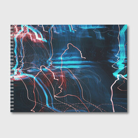 Альбом для рисования с принтом Freeze Light digital art в Екатеринбурге, 100% бумага
 | матовая бумага, плотность 200 мг. | art | digital | freeze | light | абстракция | арт | искусство | линии | полосы | цифровое | цифровой
