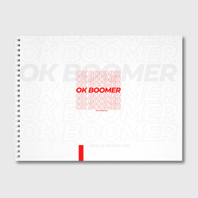 Альбом для рисования с принтом Ok boomer 3D в Екатеринбурге, 100% бумага
 | матовая бумага, плотность 200 мг. | Тематика изображения на принте: boomer | casual | ok | ok boomer | бумер | зумеры | ок | ок бумер | хорошо
